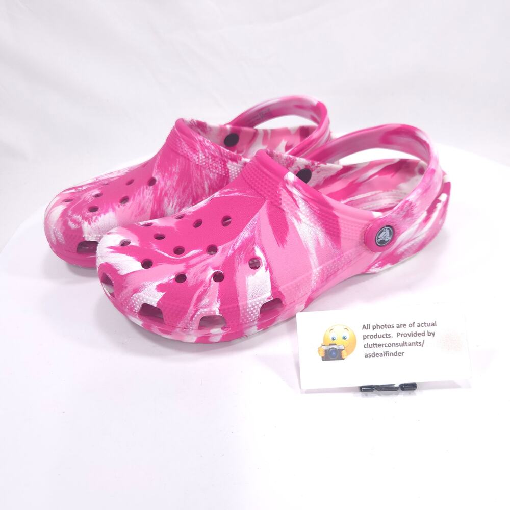 Crocs Classic Casual Heel Strap Comfort Mule Clog Womens Size 10 Mens 8 Pink